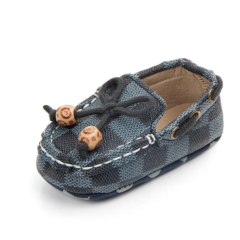 Синий TOPATY/мокасины для маленьких мальчиков и девочек; Bebe; обувь из мягкой кожи; обувь для малышей на мягкой подошве; обувь для новорожденных; детская обувь для малышей; 0-18 месяцев - Цвет: Синий