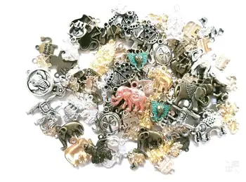 

Hot sale 100g zinc alloy metal mixed Elephant pendant antique bronze bracelet necklace DIY jewelry crafts wholesale accesso