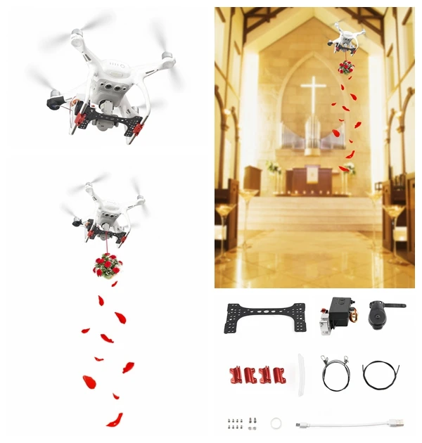 Система откачки воздуха Phantom 4 для дистанционной доставки празднования свадьбы