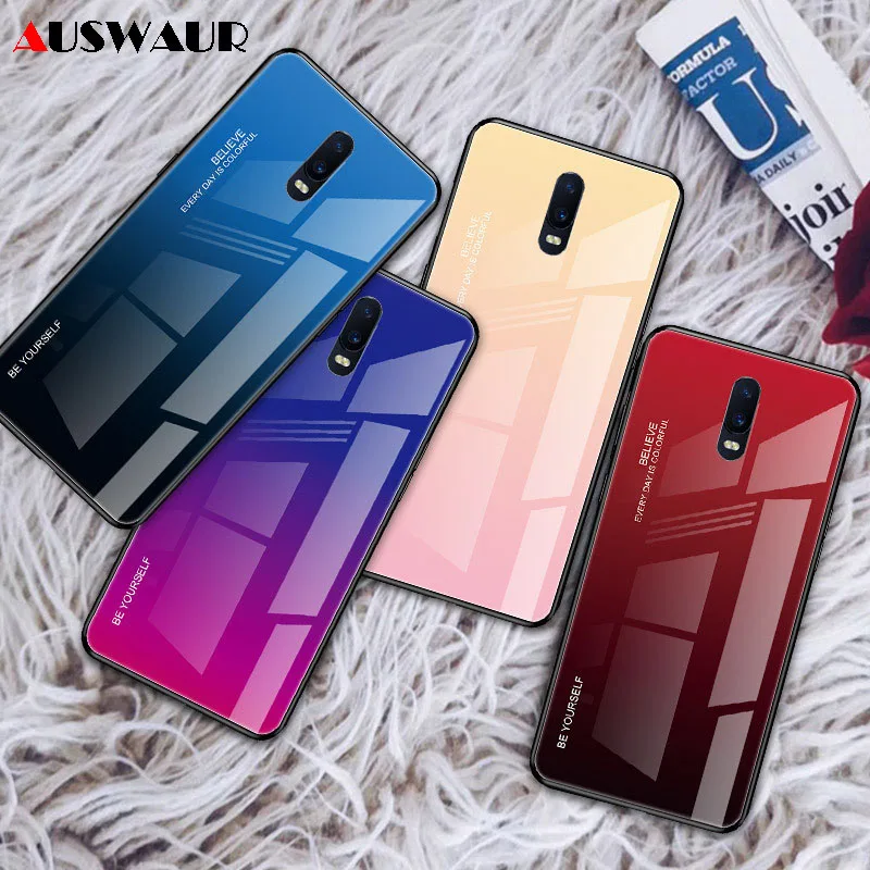 Градиентный чехол из закаленного стекла для телефона OPPO R17 R19 F11 Pro Find X Reno Z Real 3 Youth K1
