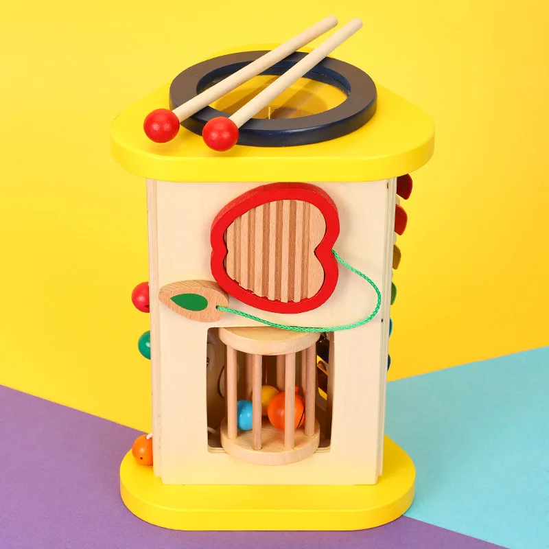 

Japan ED. Inter Multi-functional Three-in-One Percussion Instrument Wooden Knock Piano Toy 1-2-3-Year-Old Baby Gift
