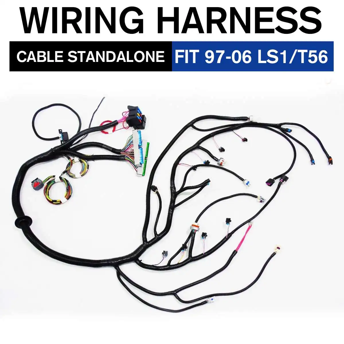 

1997-2006 LS1/03-07 LS2 Engines VORTEC STANDALONE WIRING HARNESS Drive By Wire DBC LS1/T56 4L80E 4.8 5.3 6.0 Multec