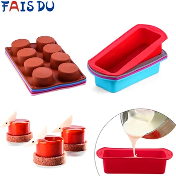 

Silicone Cylinder Pudding Mold Round Tube Jelly Gummy Soap Mousse Cake Rectangular Toast Bread Pan Mold Baking Tools