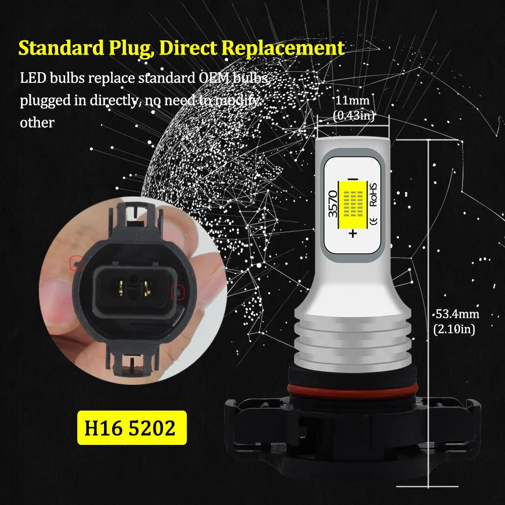 KAMMURI CANBUS H16 5202 PS19W светодио дный лампы для AUDI A3 8 P 2008+ LED дхо дневные ходовые огни дневной Бег огни DRL лампа не ошибка с 6000 K 2 шт