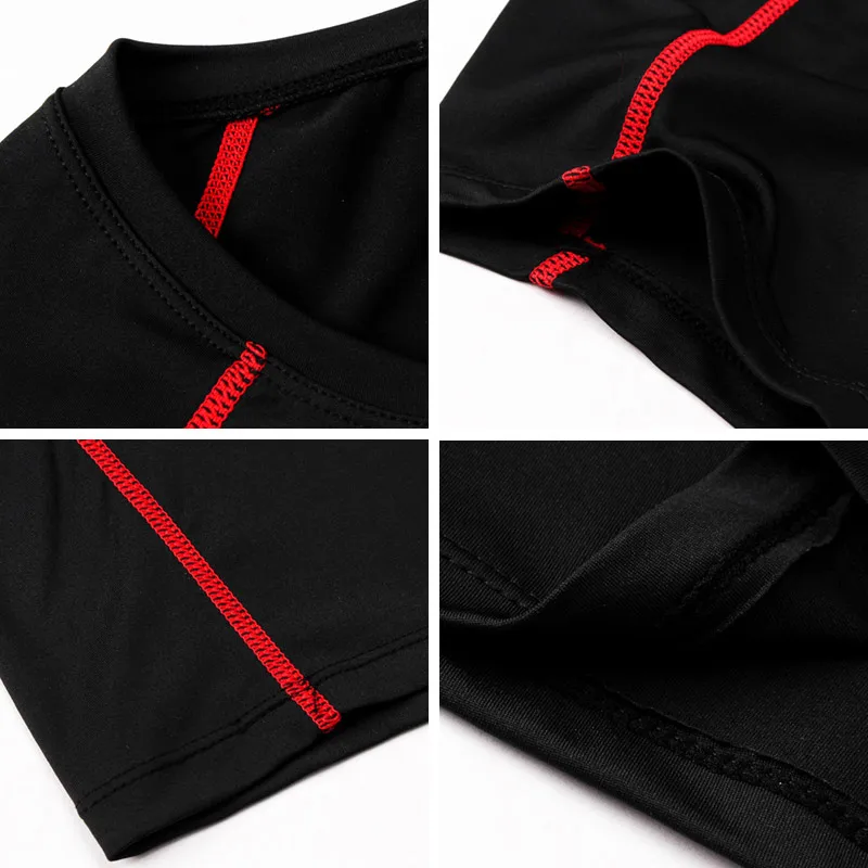 Acefancy Black Cop Top Compression Short Leeve T Shirt Sport for Men Gym Shorts Stretchy Tops 71605 Male Sportwear Gym Clothes