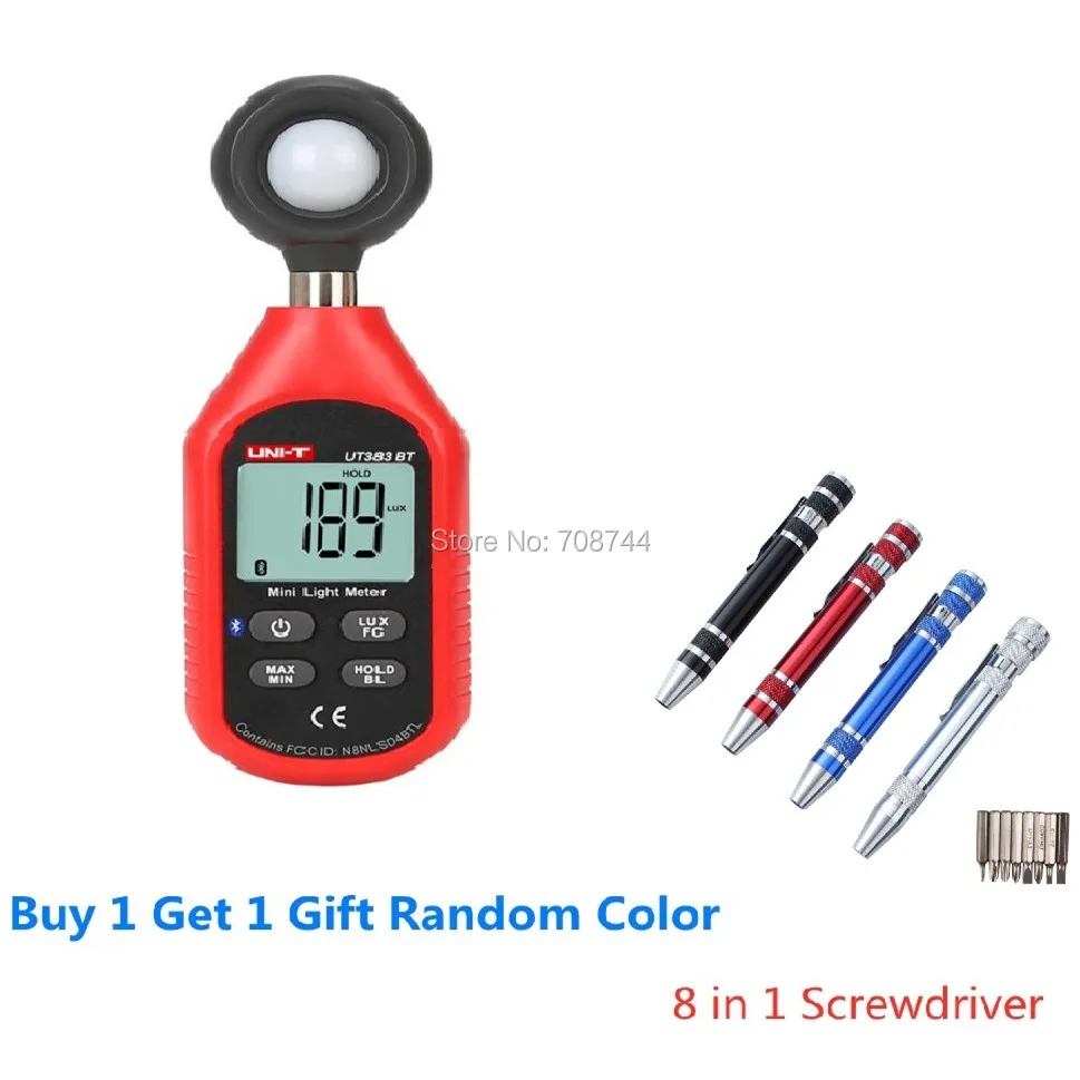 UNI-T UT383BT мини-светильник/bluetooth-коммуникационный промышленный/домашний люксовый измеритель с ЖК-подсветкой индикация низкого заряда батареи
