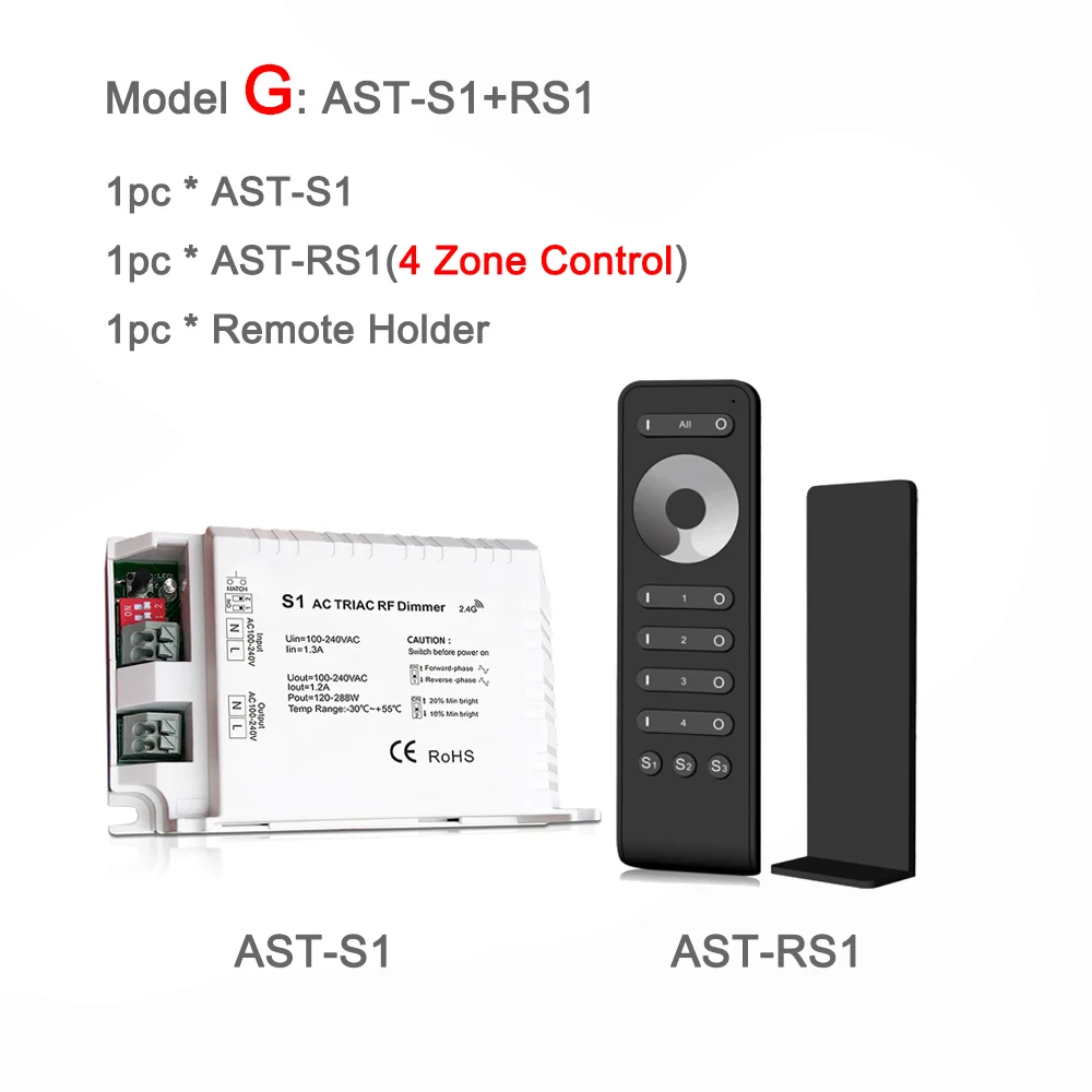 Model G AC Triac диммер 220V 230V 110V RF 2,4G беспроводной пульт дистанционного управления Smart wi-fi-регулятор светодиодного освещения переключатель для одного цвета затемняемый Светодиодный светильник S1 - Цвет: Model G