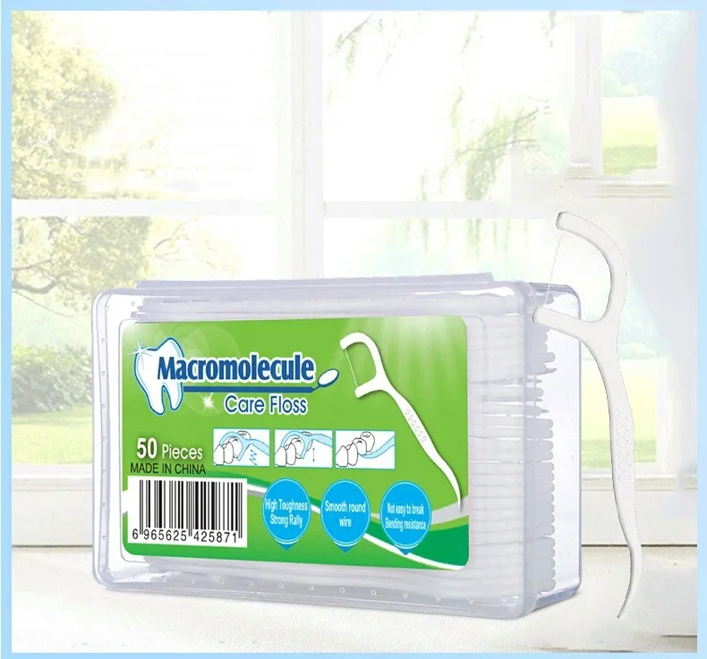 

50 Pieces Dental Floss Flosser Picks Toothpicks Teeth Stick Tooth Cleaning Interdental Brush Dental Floss Pick Oral Hygiene Care