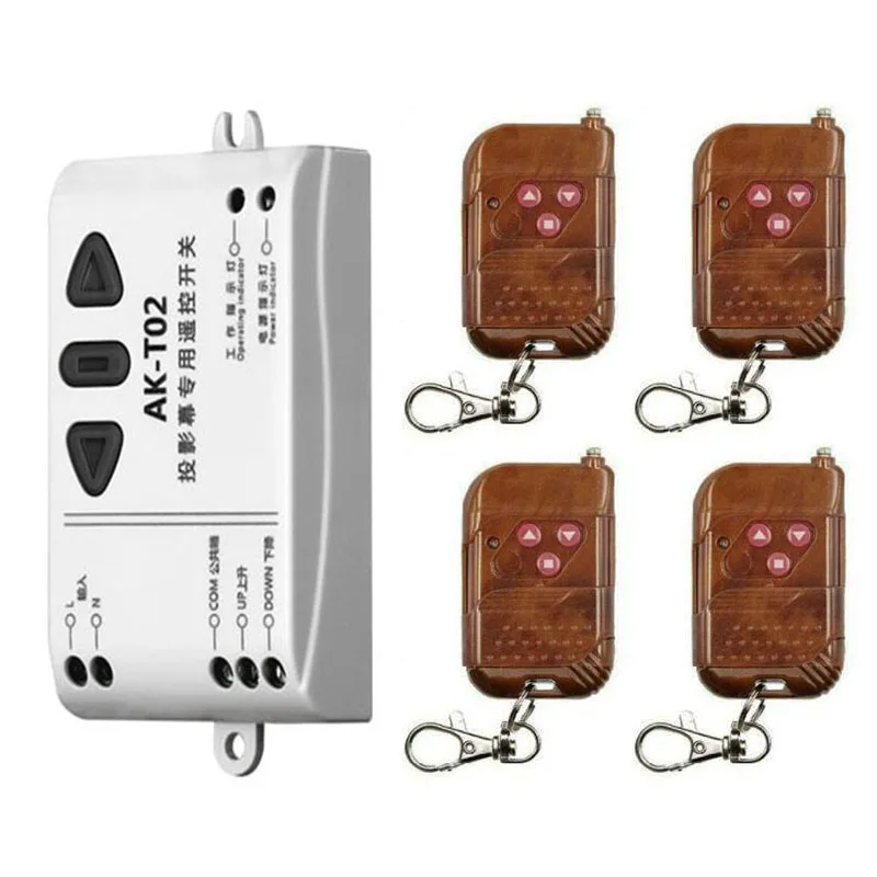 

AK-T02 RF Wireless Remote Control 433/315mhz for Electric Projector Screens Electric Curtains/Tower garage door