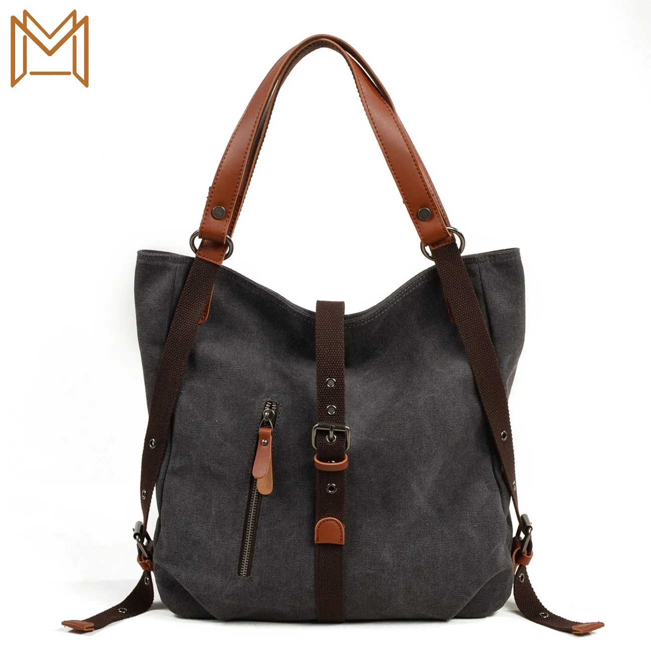 

Canvas Woman Package Leisure Time Women's Singles Shoulder Package More Function Both Shoulders Package Bucket Messenger