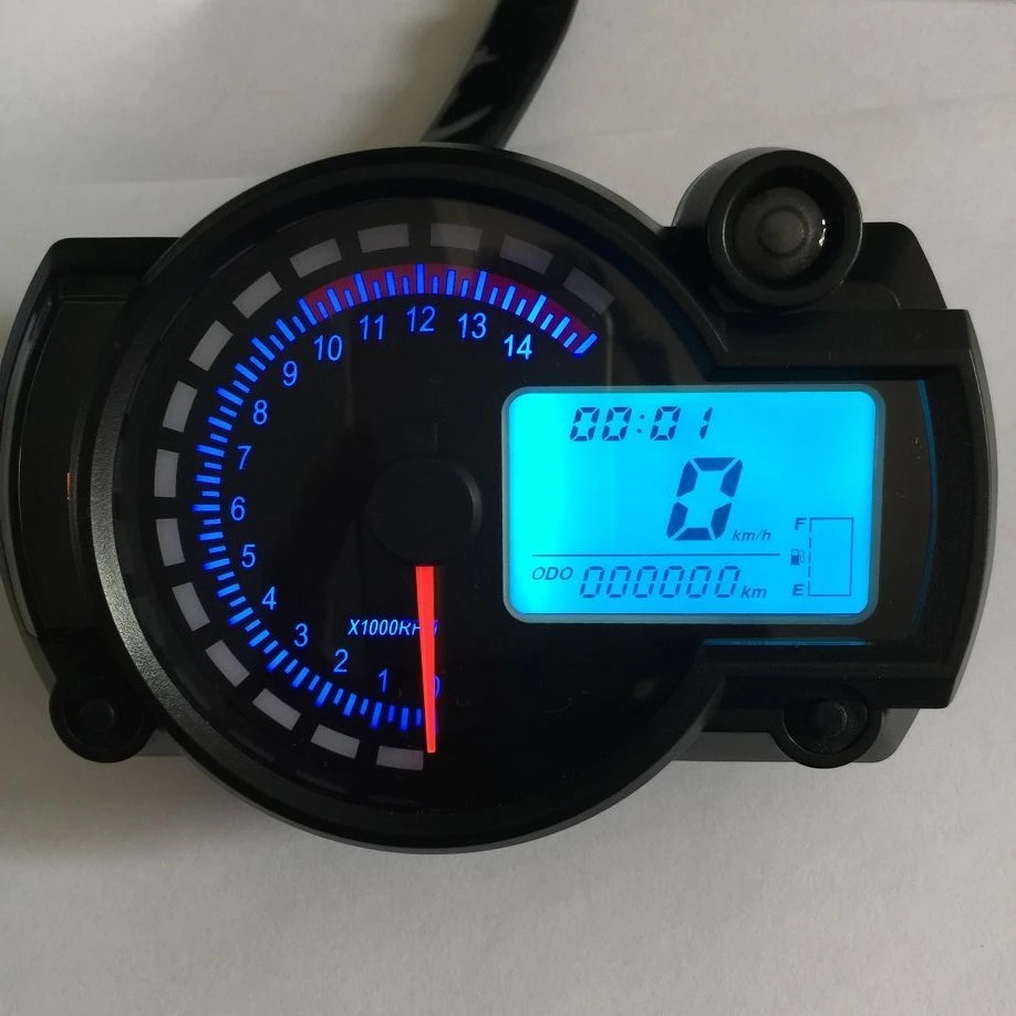 display digitale LCD universale per moto Contachilometri contagiri Contagiri Misuratore carburante Tachimetro LCD per moto
