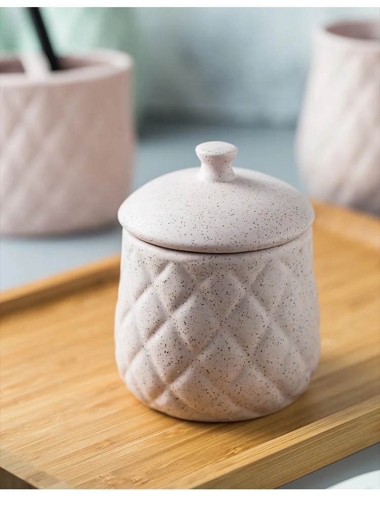 Nordic Creative Ceramic Bathroom Wash Set Bathroom Decoration Sample Room Simple Bathroom Wash Cup Set WY116552