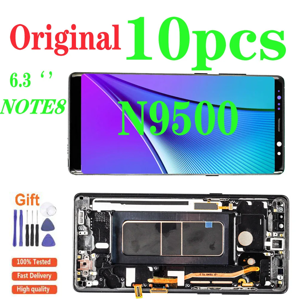 Оригинальный AMOLED ЖК дисплей 10 шт. 6 3 дюйма для SAMSUNG Galaxy Note 8 N9500 N9500F сенсорный экран