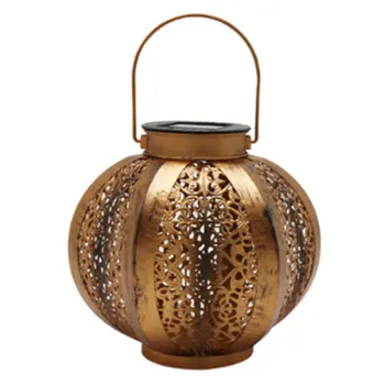 

Solar Wrought Iron Hollow Pumpkin Lamp Outdoor Garden Lamp Waterproof Decorative Chandelier