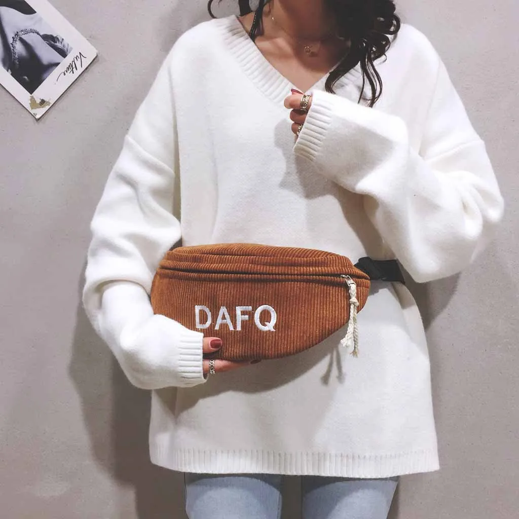 Chest Bag Women Corduroy Simple Shoulder Messenger Package Casual Pocket Fashion Chest Bag Package Crossbody Bags For Women#R5