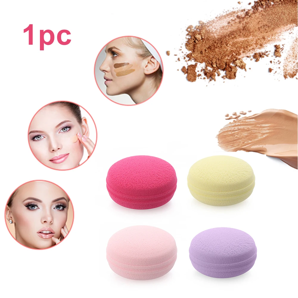 1 шт., спонж для макияжа, Macaron, крем для лица, BB, косметический, гладкий, пуховый, влажный, сухой, двойное использование, консилер, основа, красота, косметика, инструменты для макияжа