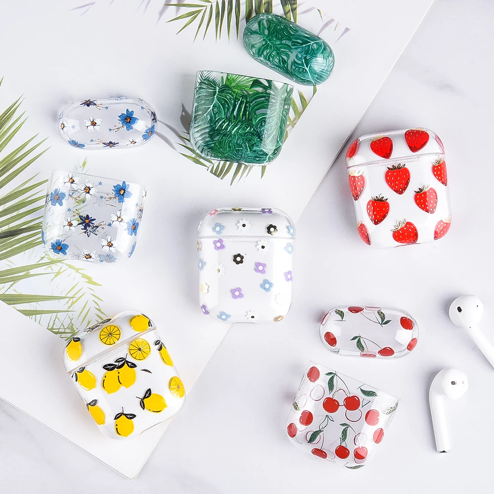 Жесткие прозрачные чехлы для наушников из поликарбоната AirPods 1 2 футляр зарядки