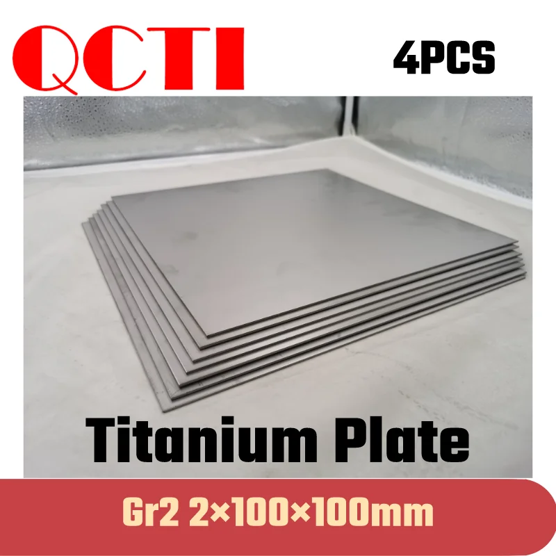 Titanium-Alloy-Plate 6al-4v Metalworking-Supplies Ti-Sheet for DIY OEM Gr2 4pcs 2--100--100mm