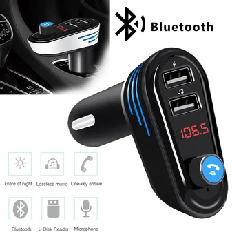 

Car MP3 Player Bluetooth Music for Car KitAp02 Hands-free Fm Transmitter Modulator Support U Disk Dual USB Car Charger Adapter