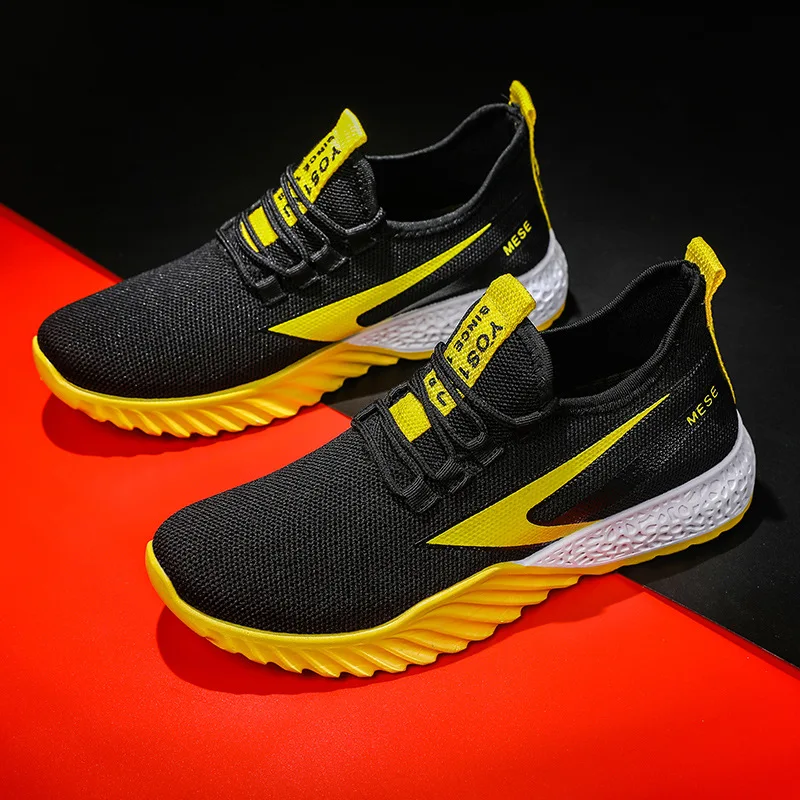 Summer New Style PU Bottom Fly Woven Casual Comfortable Breathable Mesh MEN'S SHOES Athletic Shoes Two-color Sole Running S