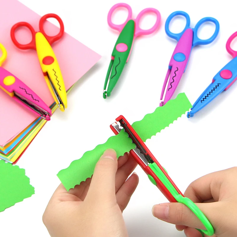 6 pcs/lot Creative DIY Decorative Craft Scissors Album Lace Scissors Card Photo Pattern Scissors for Kids Craft
