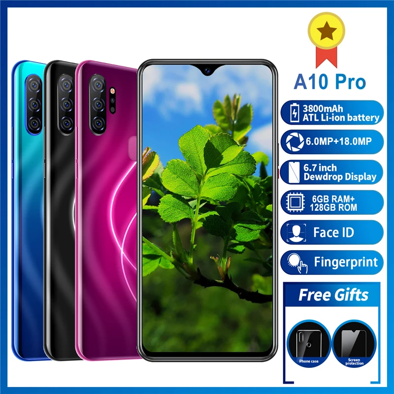 Мобильный телефон A10pro смартфон MTK6595 Восьмиядерный Iphone 3g 6 ГБ + 128 Гб МП 18 7 &quotHD 720*1560