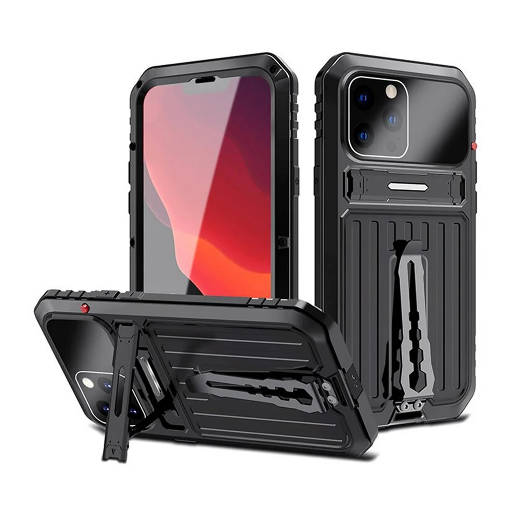 

Shockproof armored metal fall proof mobile phone protective case for iPhone 12 / 12 Pro / 12 Pro Max / 13/ 13 Pro / 13 Pro Max