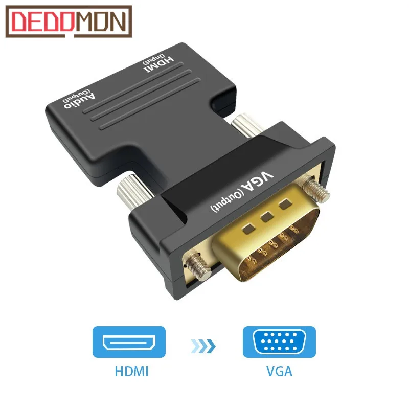 HDMI Женский VGA Мужской конвертер с аудио адаптером 1080P сигнал Выход конвертер аудио кабели для ПК ноутбук ТВ коробка проектор