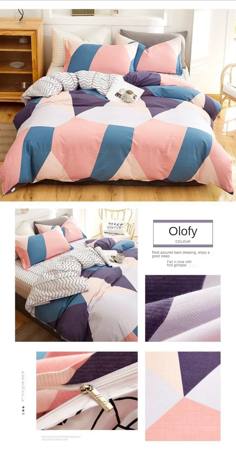 100% cotton four-piece suit, pure cotton four-piece suit, 100% twill linen and duvet cover, double 1.2/1.8/2.0m bedding