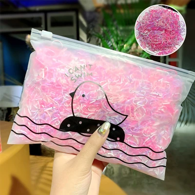 Dot rose white 1000 шт./лот, новинка, Детские Одноразовые эластичные резинки для волос, резинка, смешанный цветной хвост, резинка для волос, аксессуары для волос - Цвет: Dot rose white