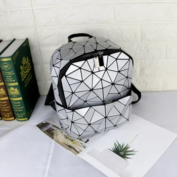 

2020 fashion new matte brushed Korean version of the geometric diamond format backpack student bag lady backpack