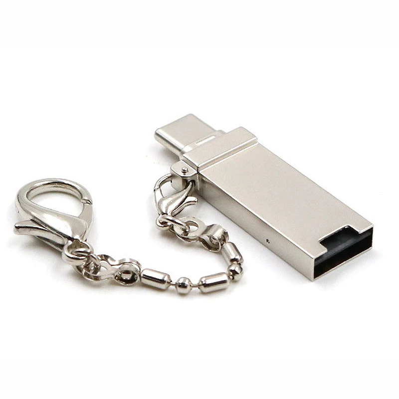 Тип C Micro USB OTG считыватель карт памяти алюминиевый Портативный адаптер конвертер с брелок для Micro SD/TF ПК компьютер