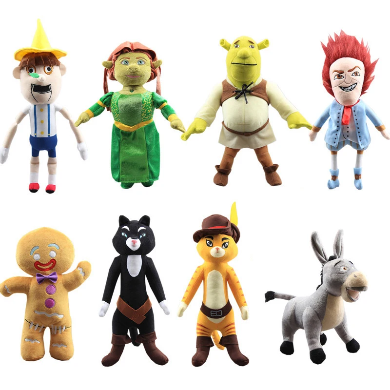 30 38 см аниме Шрек Принцесса Фиона Пряничный Человек Плюшевый Ослик Игрушки Peluche