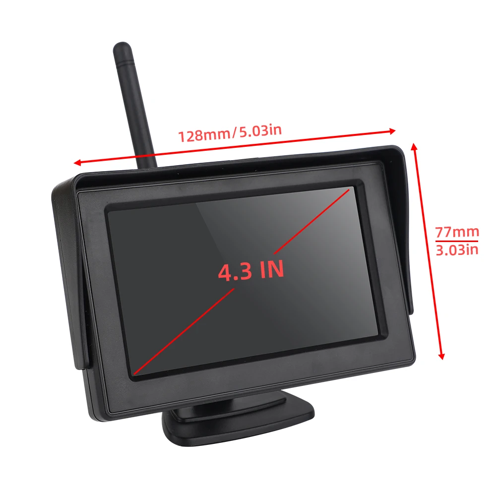 Threecar 4,3 дюймов, Автомобильный HD беспроводной монитор заднего вида, CCD видео, автомобильная система парковки, СВЕТОДИОДНЫЙ монитор ночного видения, камера заднего вида