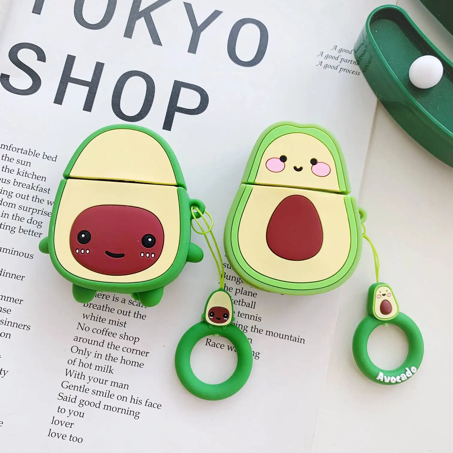 Чехол для airpods 2 airpods с милым рисунком и кольцом для ключей, аксессуары, защитный силиконовый чехол для air pods, беспроводная Крышка для наушников