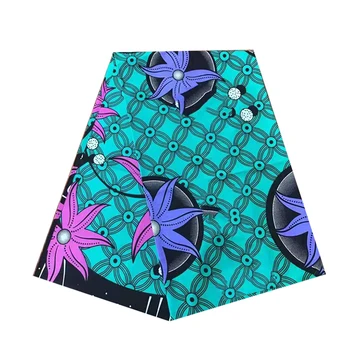 

100%Soft Breathable Sewing Materials For Wedding Dress African Ankara Style Wax Dye Printed Cotton Fabric By The Yards V-L 149