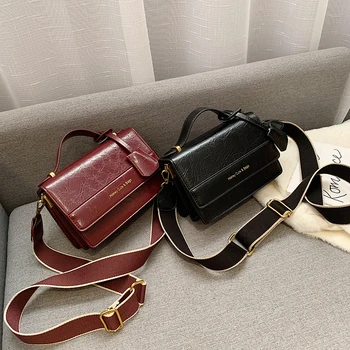 

Fashion Women's Bag Solid Color Leather Luxury Handbag 2020 New Shoulder Messenger Bag Retro Handbag Mobile Phone Evening Bag