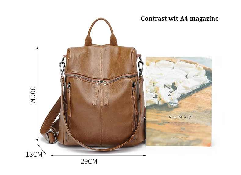 Женский рюкзак mochila feminina, модный многофункциональный женский кожаный рюкзак, женская сумка на плечо, рюкзак для путешествий