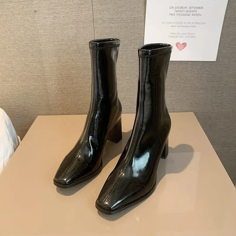 Botas de media caña para mujer, zapatos de tacón alto a la moda, cálidos y  sexys, de felpa, color blanco, para invierno, 2021|Botas a media  pantorrilla| - AliExpress