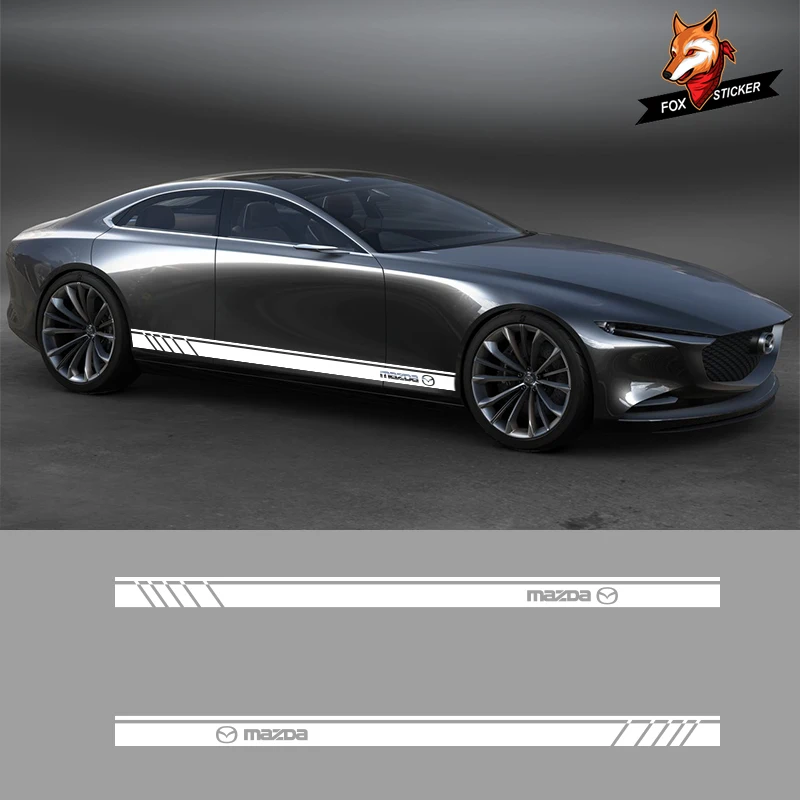 Наклейка на боковую юбку автомобиля Глянцевая наклейка сторону для Mazda MX5 CX 3 5 9