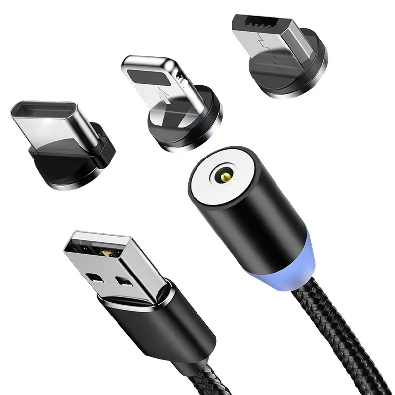 Магнитный кабель для iPhone Samsung Micro USB быстрой зарядки магнитное зарядное