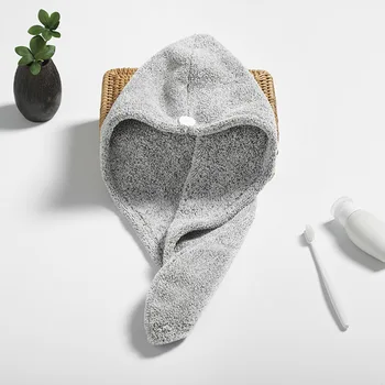 

Gray Turban,Bamboo Fiber Bath Hair Cap, For Drying Curly Long & Thick Hair,Hair Towel Wrap,Hair Drying Towel with,Dry Hair Hat