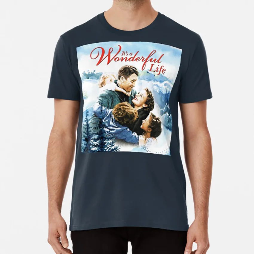 Футболка с надписью It's a Wonderful Life scene | Мужская одежда