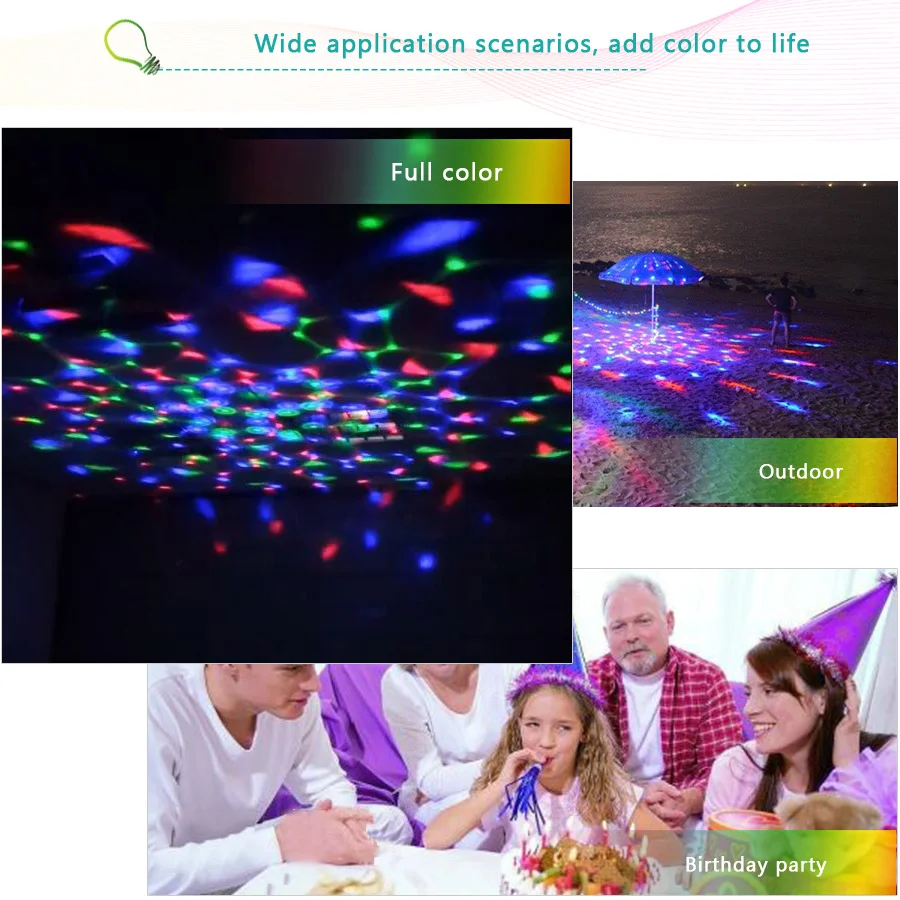 Portable multi LED bulb Mini Laser Projector DJ Disco Stage Light Xmas Party Lighting Show with E27 (2)