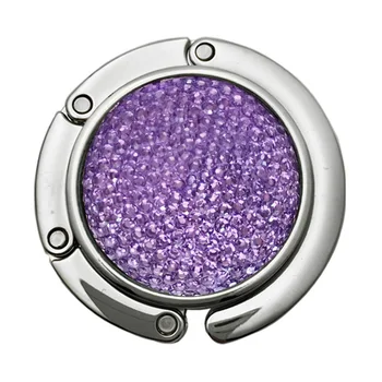

Gift Table Purse Portable Round Durable Rhinestone Practical Bag Hanger Zinc Alloy Glitter Anti Slip Folding Hook