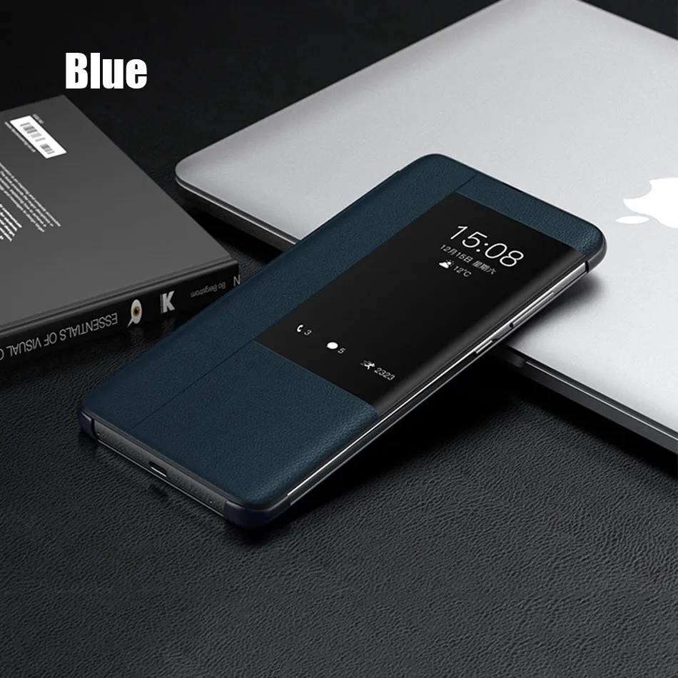 Роскошный кожаный мягкий флип-чехол для huawei mate 10 20 Pro противоударный чехол для huawei mate 20 X Honor 8x Smart View чехол - Цвет: blue