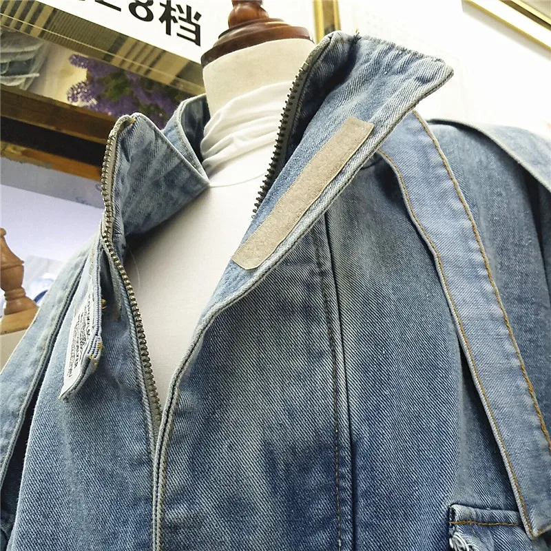 Джинсовая куртка женская весна и осень новая Корейская свободная Harajuku стиль стоячий воротник Модная Повседневная джинсовая куртка Топ