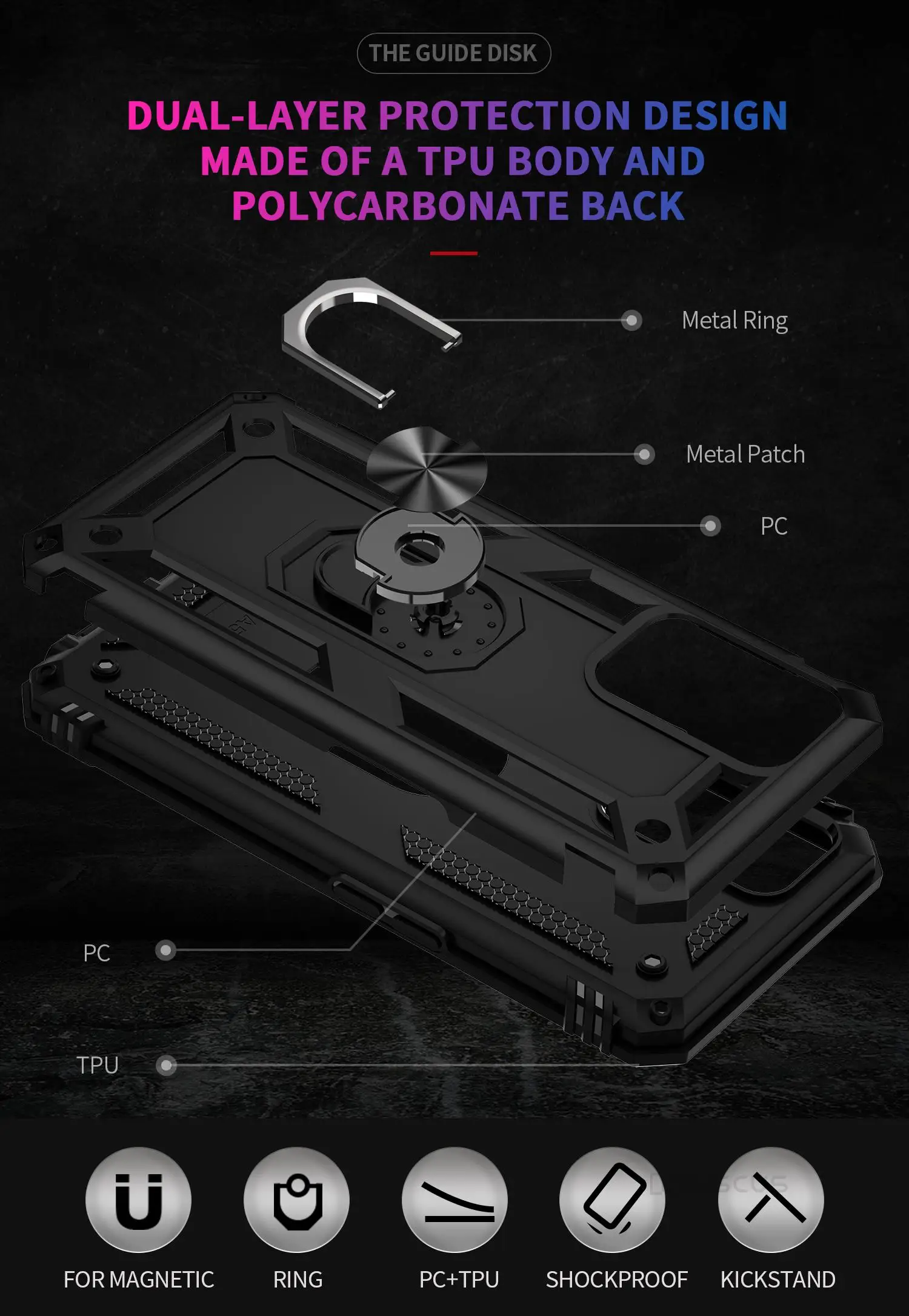 Custodia per OPPO A16 A15S A15 A53S A53 A54 A74 A94 A93 A9 2020 Reno 4 Lite Realme C21 resistente agli urti di grado militare _voghion.com