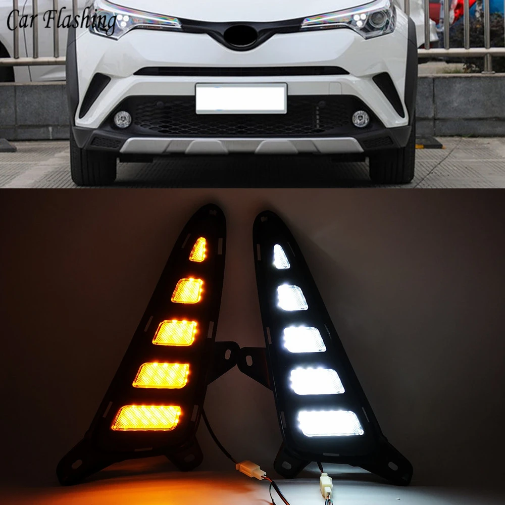 Автомобильная проблесковая для Toyota C-HR ЧР 2016 2017 2018 2019 отложным воротником желтый