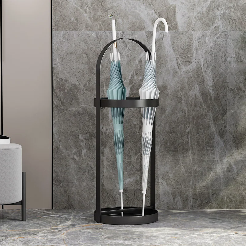 Nordic Wrought Iron Household Furniture Umbrella Stands Hallway Porch Cafe Umbrella Holder Office Hotel Lobby Drain Storage Rack